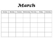 March Preschool Calendar