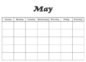 May Preschool Calendar