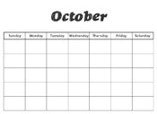 October Preschool Calendar